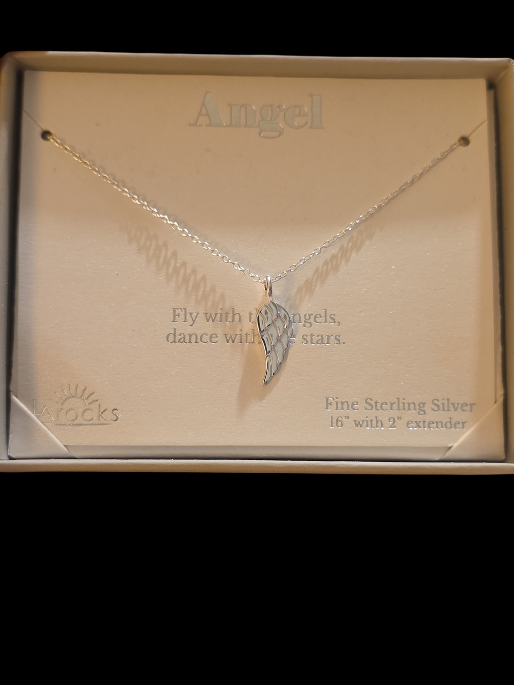 Angel Silver Angel Wing Pendant Necklace -Sterling Silver